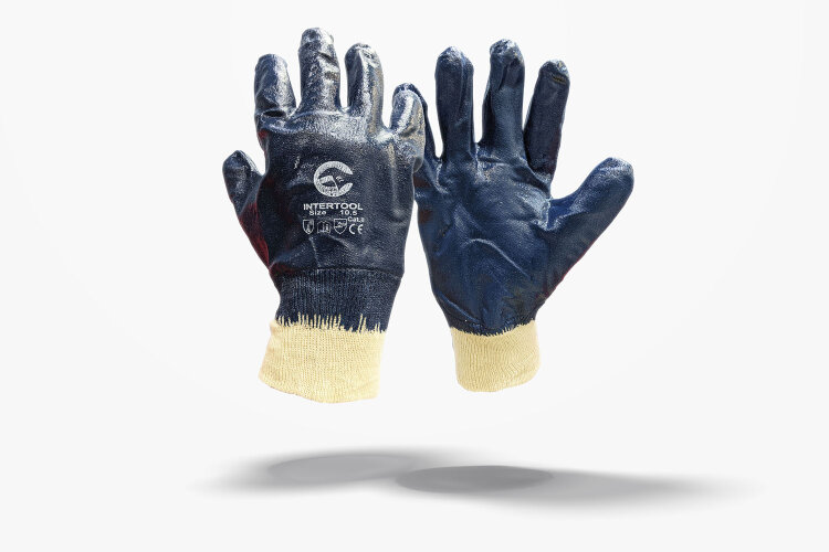 Перчатки рабочие МБС нитриловые манжет резинка полное покрытие