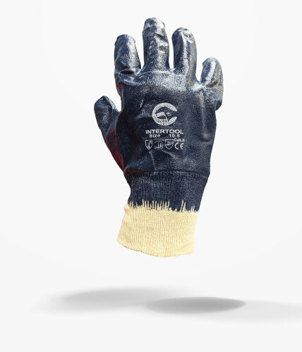 Перчатки рабочие МБС нитриловые манжет резинка полное покрытие