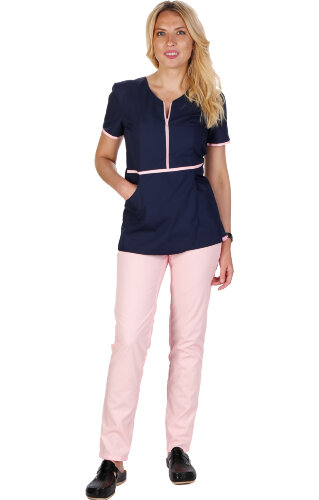 Костюм Сакура темно-синий с розовым