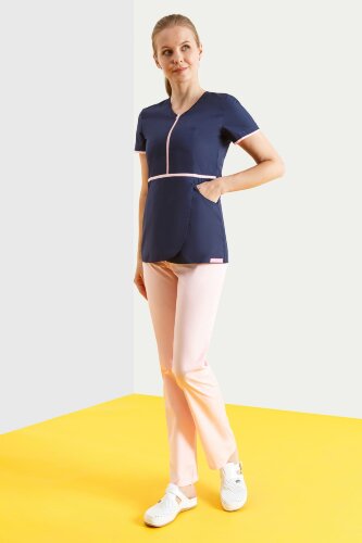 Костюм Сакура темно-синий с розовым