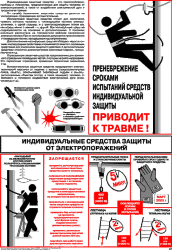 Плакат: Индивидуальные средства защиты от электропоражений, 1 штука