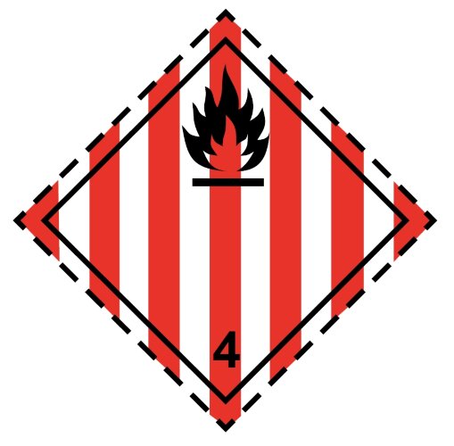 Знак Легковоспламеняющиеся твердые вещества класс 4.1
