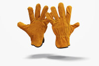 Перчатки-краги рабочие спилковые желтые усиленные