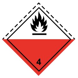 Знак Вещества, способные к самовозгоранию класс 4.2