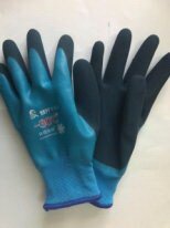 Перчатки рабочие утепленные, двойной облив -30С, покрытые вспененным нитрилом, синяя