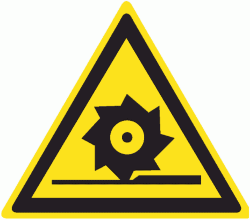 Знак W22 Осторожно. Режущие валы