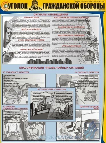 Комплект плакатов "Уголок гражданской обороны" А2, 3 листа