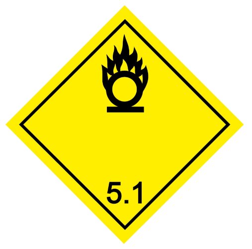 Знак Окисляющие вещества класс 5.1
