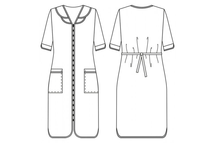 Халат Классика габардин василёк