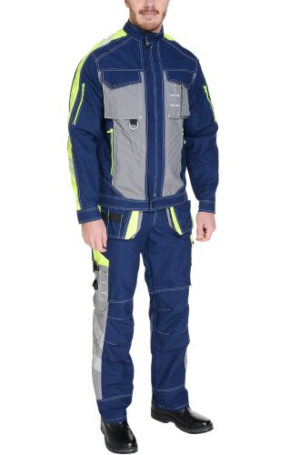 Костюм "Прогресс" темно-синий с серым лимон
