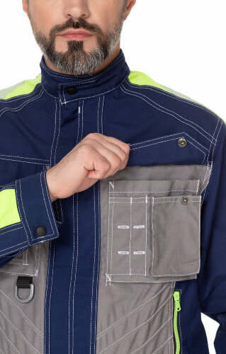 Костюм "Прогресс" темно-синий с серым лимон