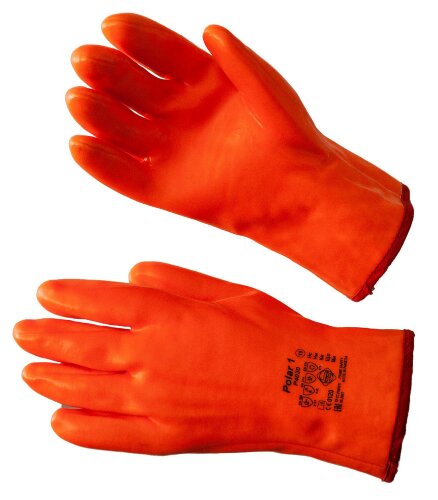 Перчатки рабочие зимние маслобензостойкие 33 см красные