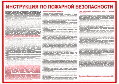 Плакат: Инструкция по пожарной безопасности для общественных зданий, 1 штука
