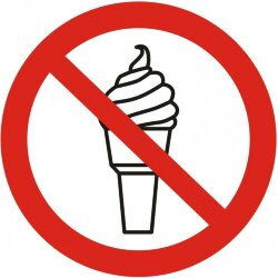 Знак P52 Запрещается вход с мороженым