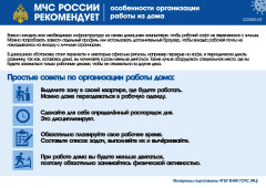 Плакат МЧС: Особенности организации работы из дома
