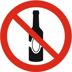 Знак P53 Употребление алкогольных напитков запрещено