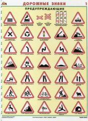 Комплект плакатов: Знаки дорожного движения, 8 листов