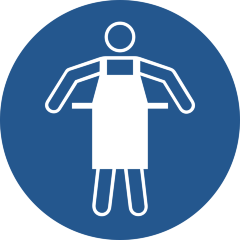 Знак M026 Использовать защитный фартук