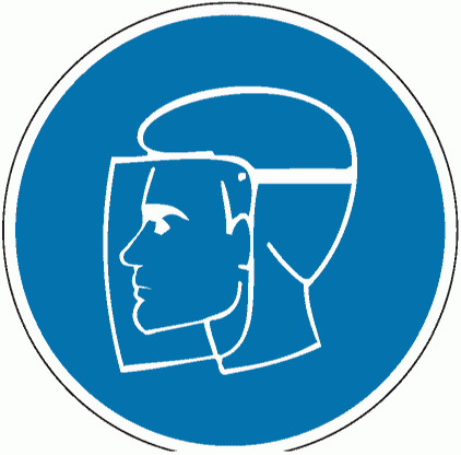 Знак M08 Работать в защитном щитке