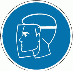 Знак M08 Работать в защитном щитке