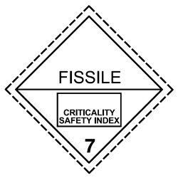 Знак Радиоактивные материалы класс 7E Делящийся материал