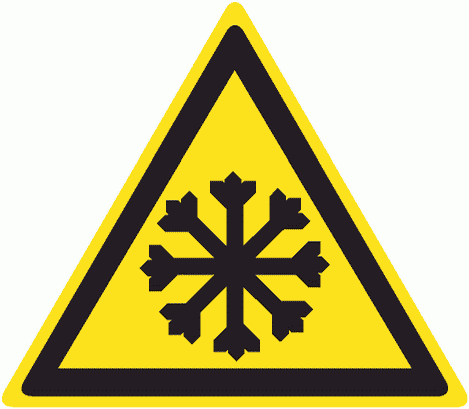 Знак W17 Осторожно. Холод (металл)