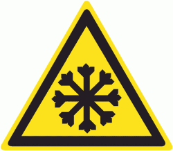 Знак W17 Осторожно. Холод (металл)