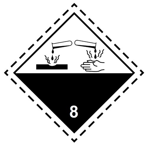 Знак Коррозионные вещества класс 8