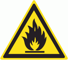 Знак W01 Пожароопасно Легковоспламеняющиеся вещества