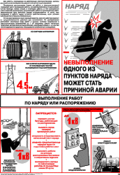Плакат: Выполнение работ по наряду или распоряжению, 1 штука
