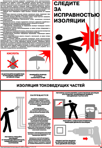 Плакат: Изоляция токоведущих частей, 1 штука
