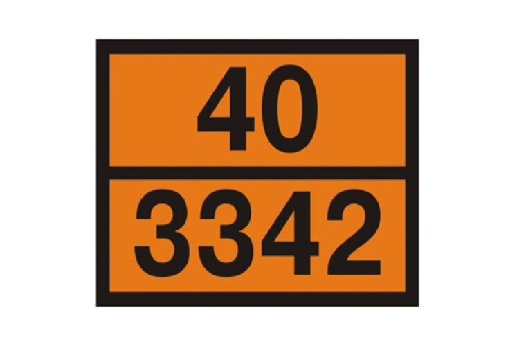 Табличка с кодом опасности и номером ООН