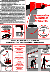 Плакат: Требования безопасности при работе с электроинструментом, 1 штука