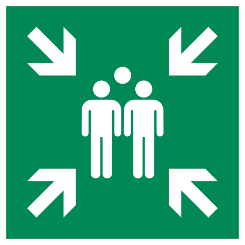 Знак E007 Сборный пункт эвакуации