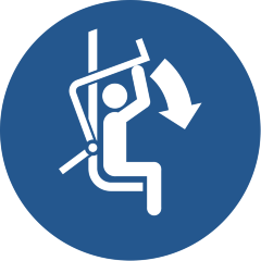 Знак M033 Закрыть предохранительную планку кресельного подъемника