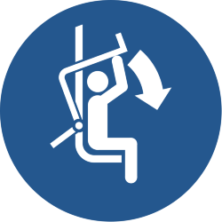 Знак M033 Закрыть предохранительную планку кресельного подъемника