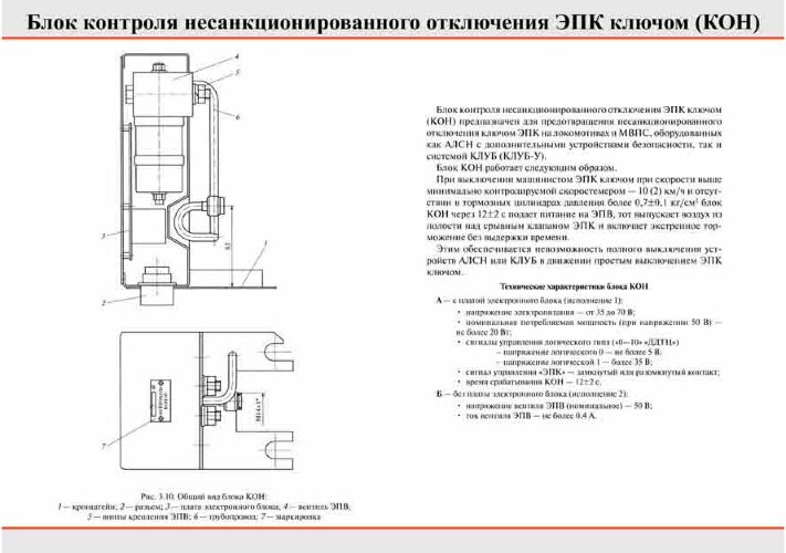 Плакат: Блок контроля несанкционированного отключения ЭПК ключом (КОН), 1 штука