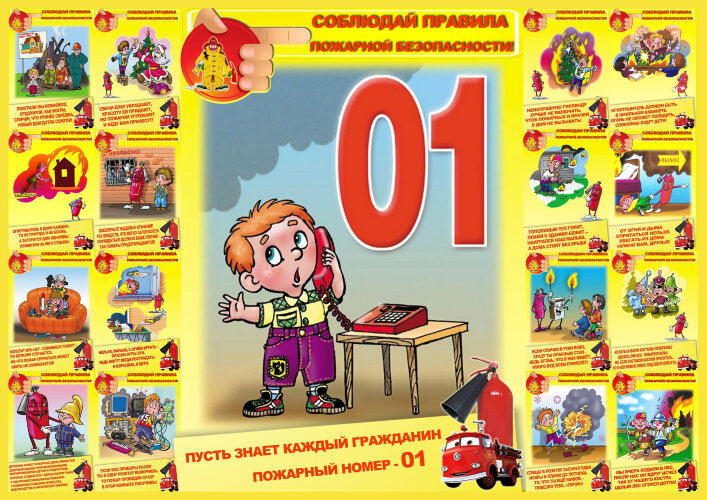 Плакат Соблюдай правила пожарной безопасности, 1 штука