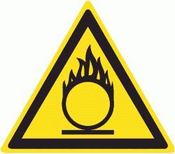 Знак W11 Пожароопасно. Окислитель