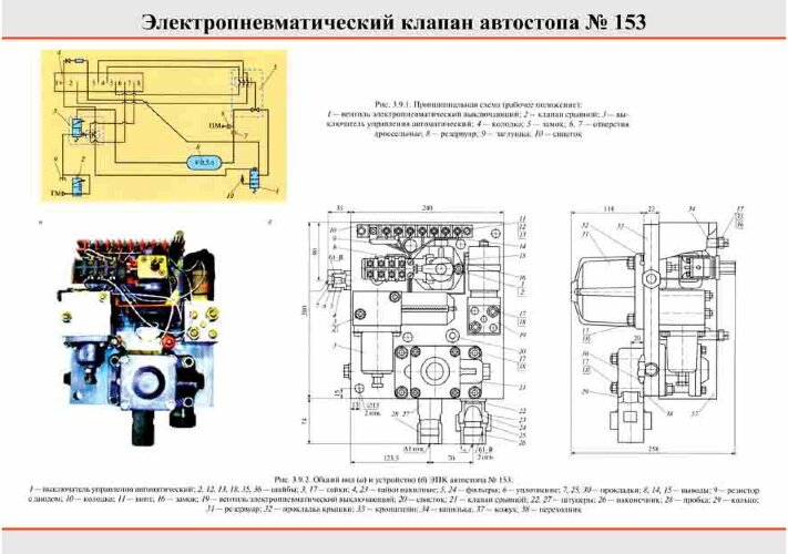 Плакат: Электропневматический клапан автостопа № 153, 1 штука