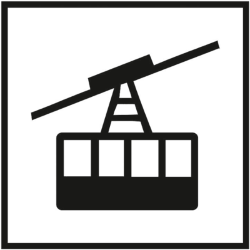 Знак PP33 Канатная подвесная дорога с большими кабинами