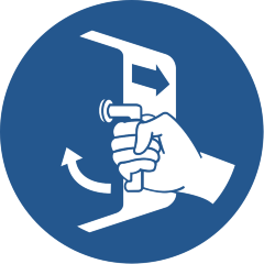 Знак M037 Закрыть и закрепить крышку люка