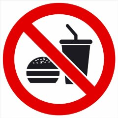 Знак B28 Запрет приема пищи