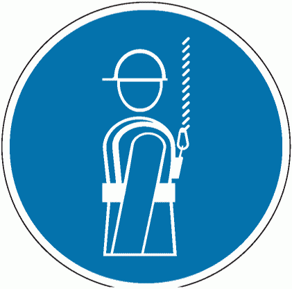Знак M09 Работать в предохранительном (страховочном) поясе