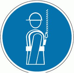 Знак M09 Работать в предохранительном (страховочном) поясе