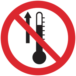 Знак Запрещен вход с высокой температурой