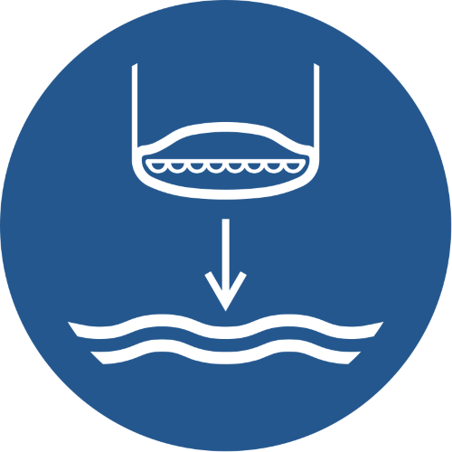 Знак M039 Спустить на воду спасательную шлюпку