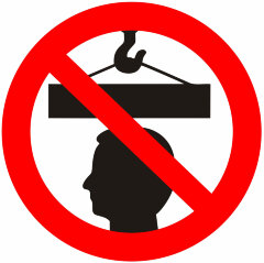 Знак P36 Стоять под грузом запрещено