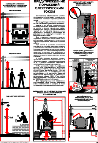 Плакат: Предупреждение поражений электрическим током, 1 штука