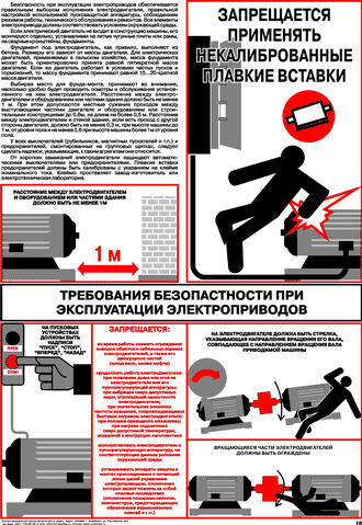 Плакат: Требования безопасности при эксплуатации электроприводов, 1 штука